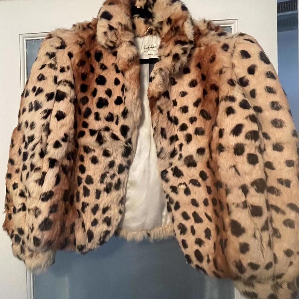 Vintage Leopard Rabbit Fur Jacket Coat